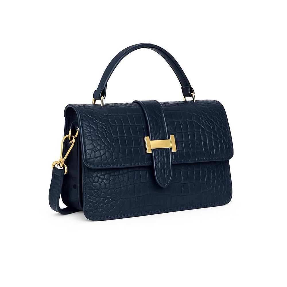 8701 ’s Croc-Embossed Crossbody Handbag – Small Shoulder Purse with Top